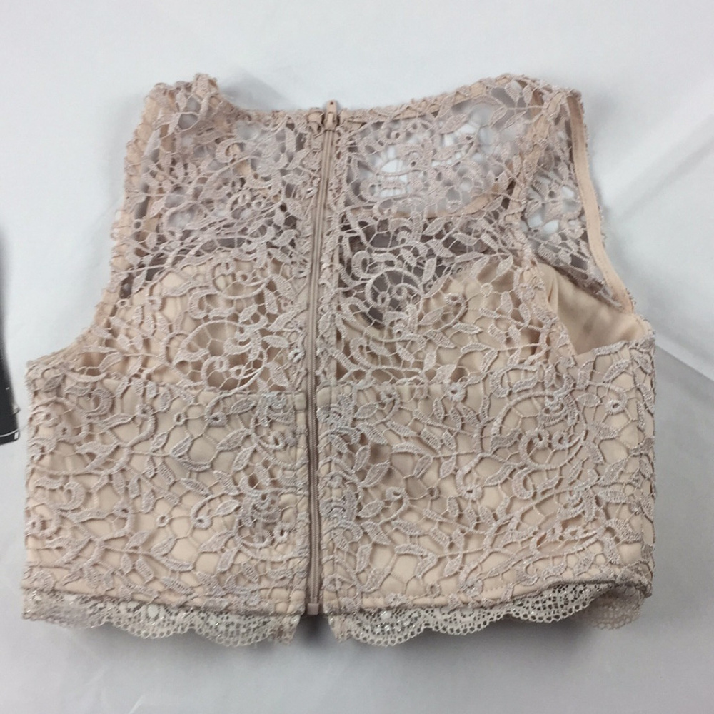 Sequin Hearts Size 1 Sleeveless buff lace B3 - Picture 2 of 7